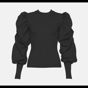 Black puff sleeve shirt